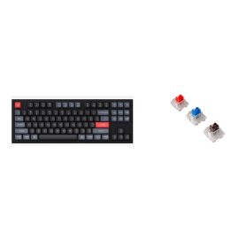 Проводная Клавиатура механическая Keychron Q3 ( Q3-M2)  Red Gateron G Pro ( синие свичи), RGB- подсветка, Hotswap (возможность замены переключателей) , Knob (регулирующая поворотная ручка)RGB подсветка,87 кнопок, цвет черный
