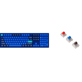 Клавиатура проводная, Q6-O1,RGB подсветка,красный свитч,104  кнопоки, цвет синий